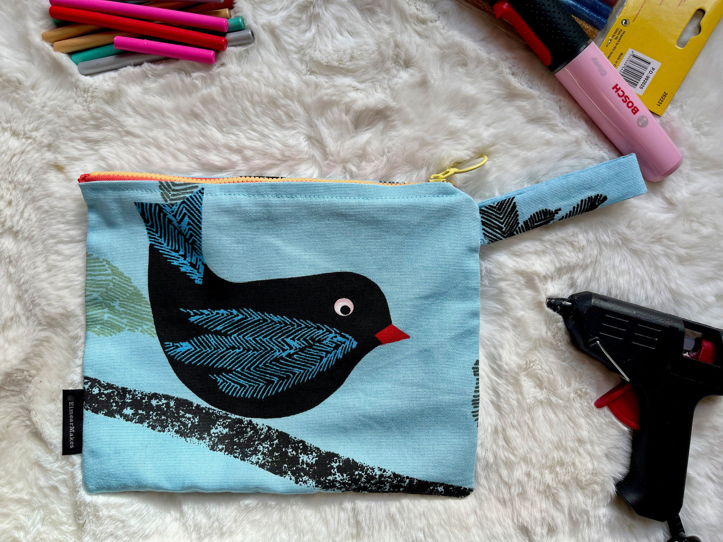 Bluebird cotton pouch