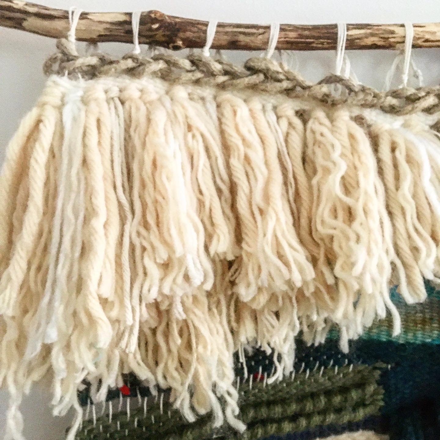 Dreaming in Greens: handwoven wall hanging